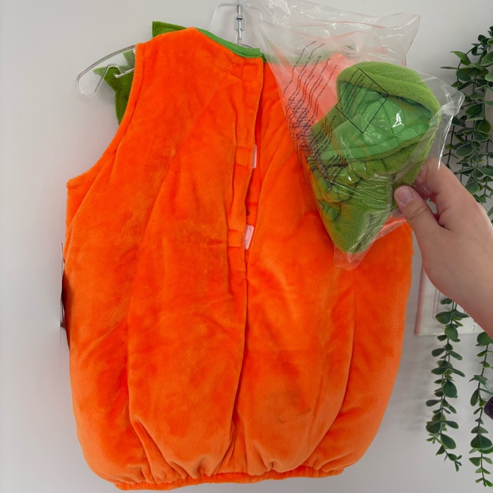 Hallows Eve Glow-in-the-Dark Plush Pumpkin Halloween Costume Vest Size 2T - Picture 5 of 5